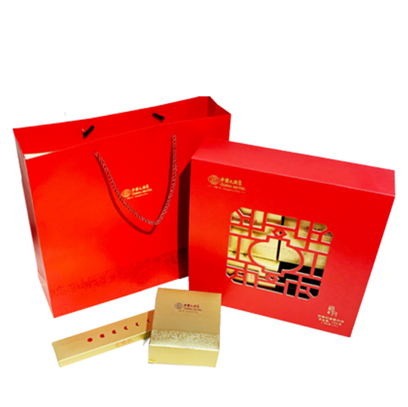 中國(guo)風镂空中(zhong)秋月餅包(bao)裝盒高檔(dang)輕奢天地(di)蓋盒子蛋(dan)黃酥糕點(diǎn)手提禮盒(hé)